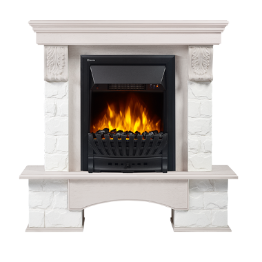 Портал Firelight Forte Classic U камень белый, беленый дуб — Умный климат - Красноярск