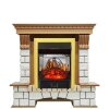 Каминокомплект Royal Flame Pierre Luxe - Дуб / Белый с очагом Majestic FX M Brass фото 1 — Умный климат - Красноярск