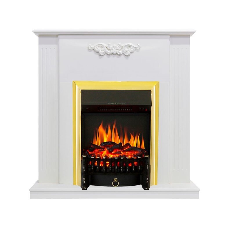 Каминокомплект Royal Flame Lumsden - Белый дуб с очагом Fobos FX Brass фото 1 — Умный климат - Красноярск