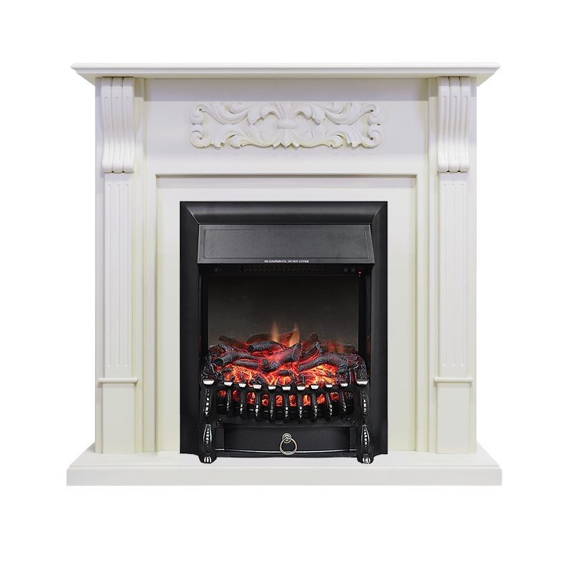 Каминокомплект Royal Flame Venice - Фактурный белый с очагом Fobos FX Black фото 1 — Умный климат - Красноярск