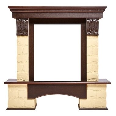 Портал Firelight Forte Classic U камень бежевый, темный дуб — Умный климат - Красноярск