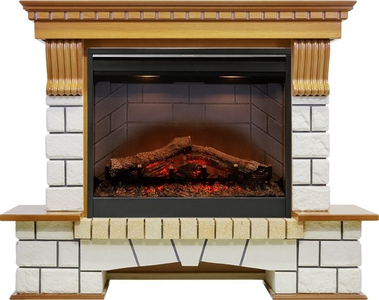 Каминокомплект Dimplex Pierre Luxe - Дуб / Белый (Высота 1004мм) с очагом Symphony 26'' DF2608-INT фото 1 — Умный климат - Красноярск