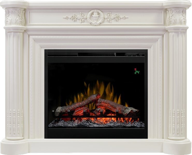 Каминокомплект Dimplex Manor - Белый дуб с очагом Symphony 26'' DF2624-L фото 1 — Умный климат - Красноярск