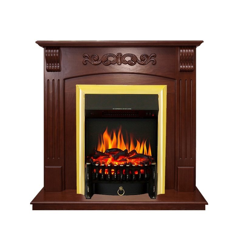 Каминокомплект Royal Flame Sorrento угловой - Орех с очагом Fobos FX Brass фото 1 — Умный климат - Красноярск