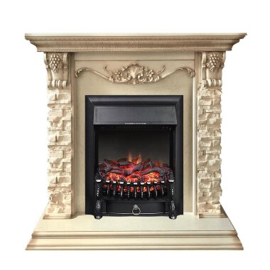Каминокомплект Royal Flame Adriana - Cлоновая кость с очагом Fobos FX Black — Умный климат - Красноярск