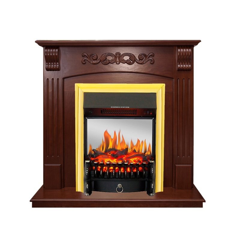 Каминокомплект Royal Flame Sorrento угловой - Орех с очагом Fobos FX M Brass фото 1 — Умный климат - Красноярск