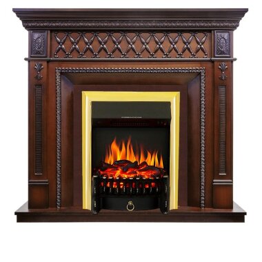 Каминокомплект Royal Flame Alexandria - махагон коричневый антик с очагом Fobos FX Brass — Умный климат - Красноярск
