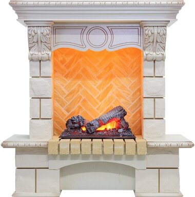 Каминокомплект Dimplex Pierre Luxe угловой - Слоновая кость / Шампань 975мм с очагом Cassette 400 N — Умный климат - Красноярск