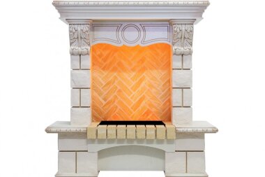 Каминокомплект Dimplex Pierre Luxe угловой - Слоновая кость / Шампань 975мм с очагом Cassette 400 N — Умный климат - Красноярск