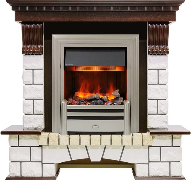 Каминокомплект Dimplex Pierre Luxe - Темный дуб / Белый с очагом Chesford фото 1 — Умный климат - Красноярск