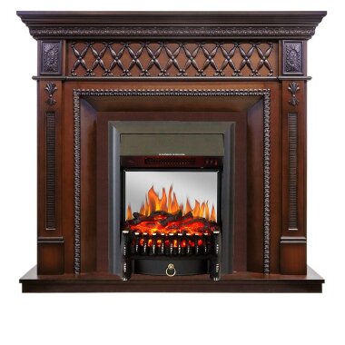 Каминокомплект Royal Flame Alexandria - махагон коричневый антик с очагом Fobos FX M Black — Умный климат - Красноярск