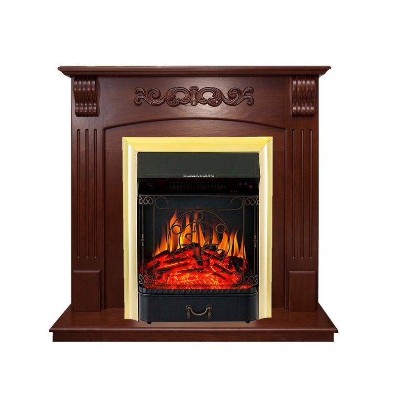 Каминокомплект Royal Flame Sorrento угловой - Орех с очагом Majestic FX Brass фото 1 — Умный климат - Красноярск