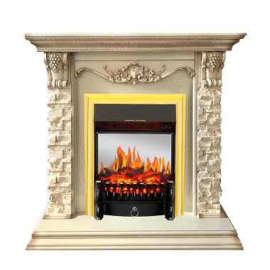 Каминокомплект Royal Flame Adriana - Cлоновая кость с очагом Fobos FX M Brass — Умный климат - Красноярск