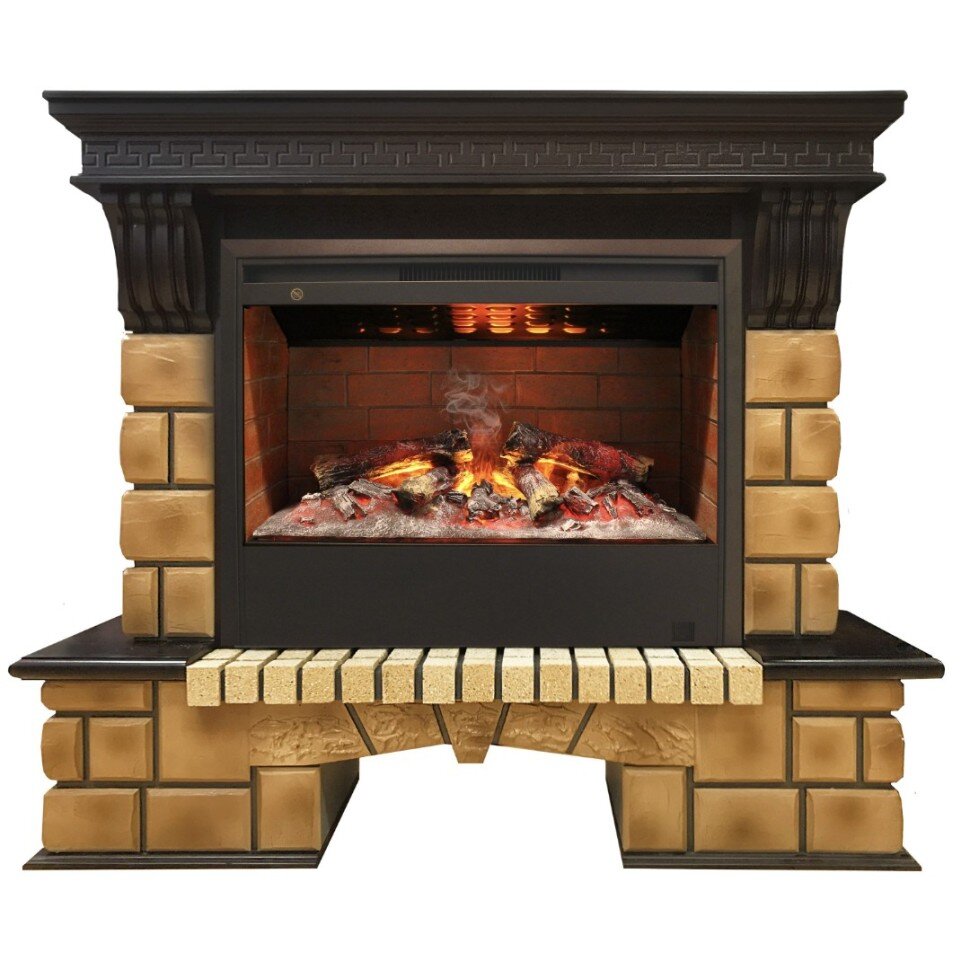 Камин электрический RealFlame Stone Brick 26 AO с Helios 26 3D фото 1 — Умный климат - Красноярск
