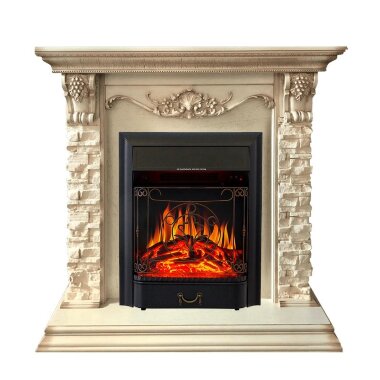 Каминокомплект Royal Flame Adriana - Cлоновая кость с очагом Majestic FX Black — Умный климат - Красноярск