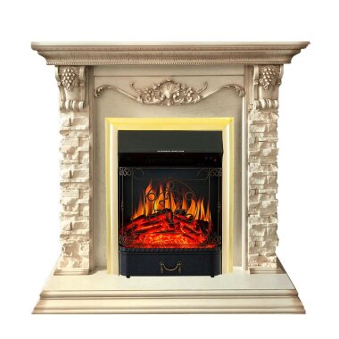 Каминокомплект Royal Flame Adriana - Cлоновая кость с очагом Majestic FX Brass — Умный климат - Красноярск