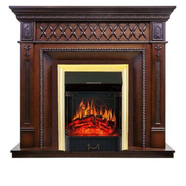 Каминокомплект Royal Flame Alexandria - махагон коричневый антик с очагом Majestic FX Brass — Умный климат - Красноярск
