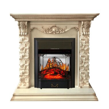 Каминокомплект Royal Flame Adriana - Cлоновая кость с очагом Majestic FX M Black — Умный климат - Красноярск