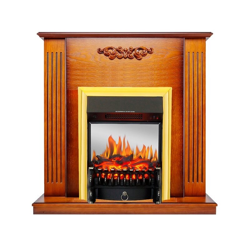 Каминокомплект Royal Flame Lumsden - Дуб антик с очагом Fobos FX M Brass фото 1 — Умный климат - Красноярск