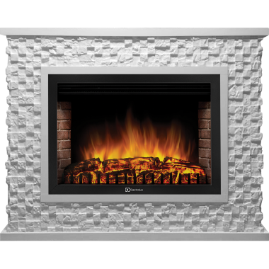 Портал Firelight Quadro 30 песчаник античный белый / белая эмаль — Умный климат - Красноярск