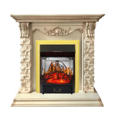Каминокомплект Royal Flame Adriana - Cлоновая кость с очагом Majestic FX M Brass — Умный климат - Красноярск