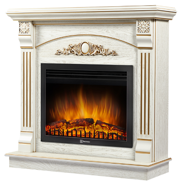 Портал Firelight Barocco 25 белый дуб с золотой патиной &mdash; Умный климат - Красноярск