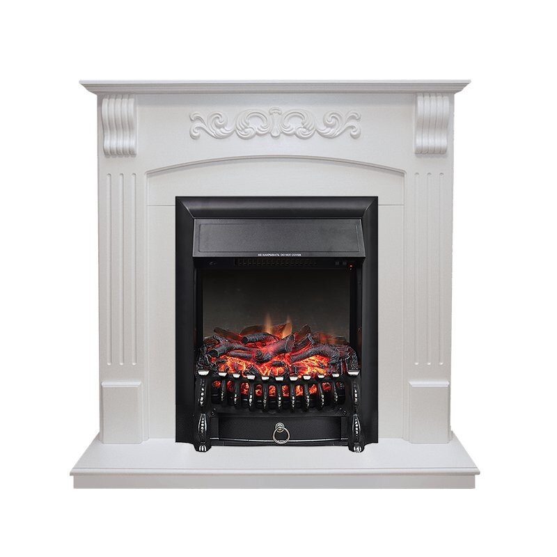 Каминокомплект Royal Flame Sorrento угловой - Белый дуб с очагом Fobos FX Black фото 1 — Умный климат - Красноярск
