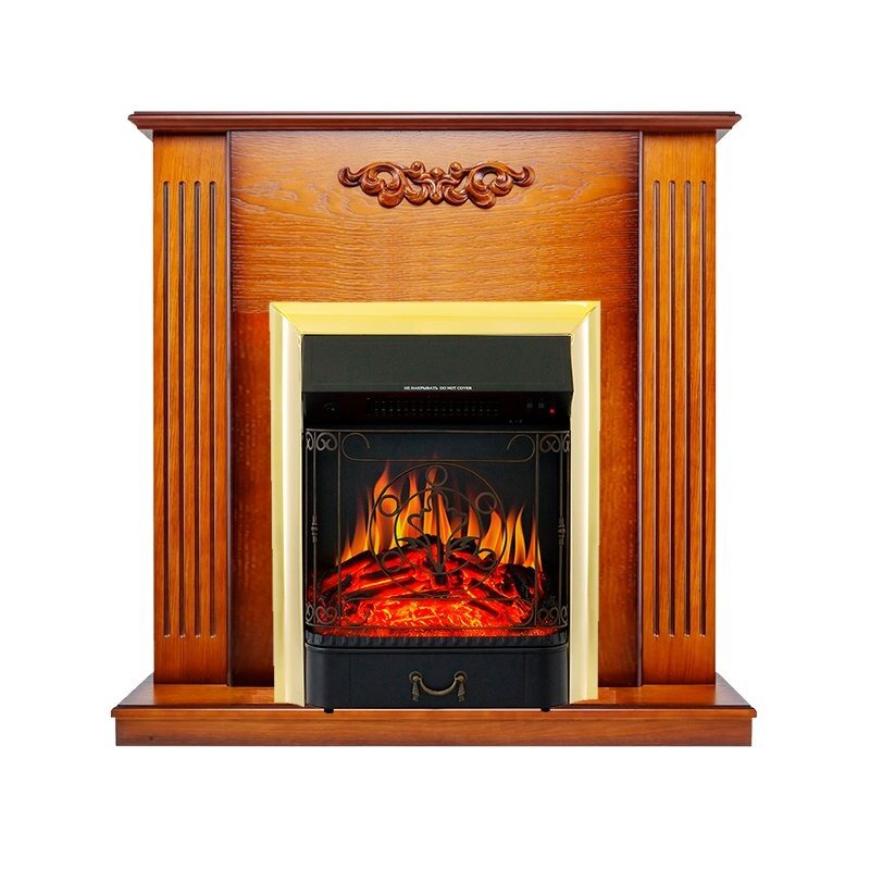 Каминокомплект Royal Flame Lumsden - Дуб антик с очагом Majestic FX Brass фото 1 — Умный климат - Красноярск
