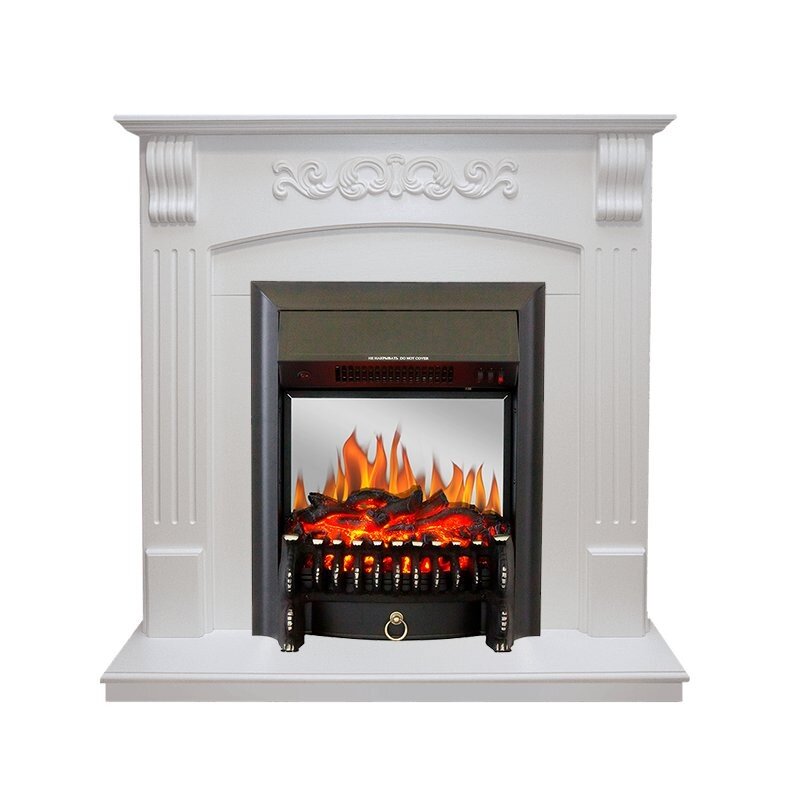 Каминокомплект Royal Flame Sorrento угловой - Белый дуб с очагом Fobos FX M Black фото 1 — Умный климат - Красноярск
