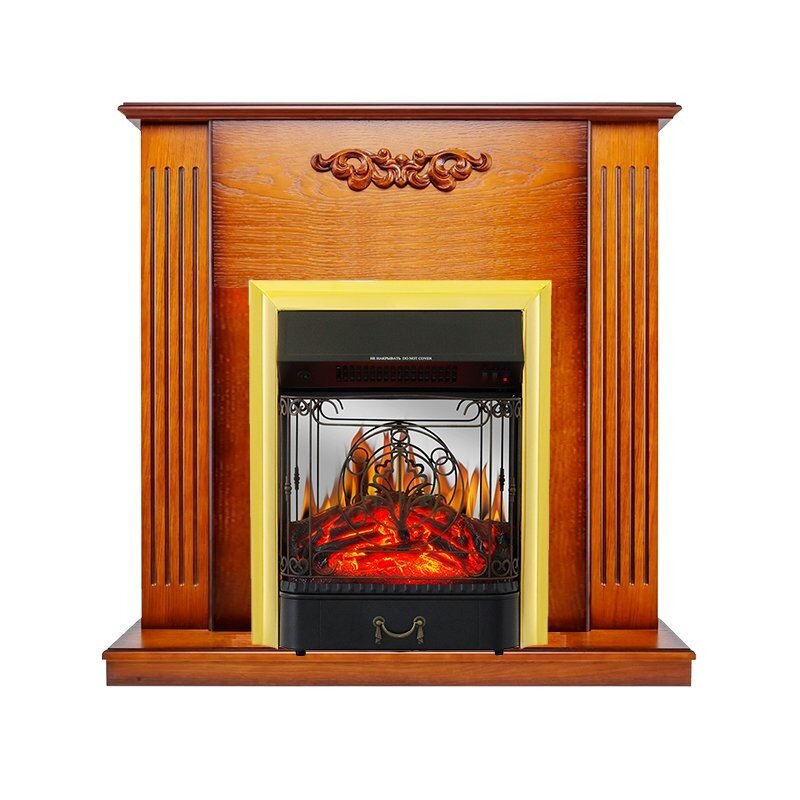 Каминокомплект Royal Flame Lumsden - Дуб антик с очагом Majestic FX M Brass фото 1 — Умный климат - Красноярск