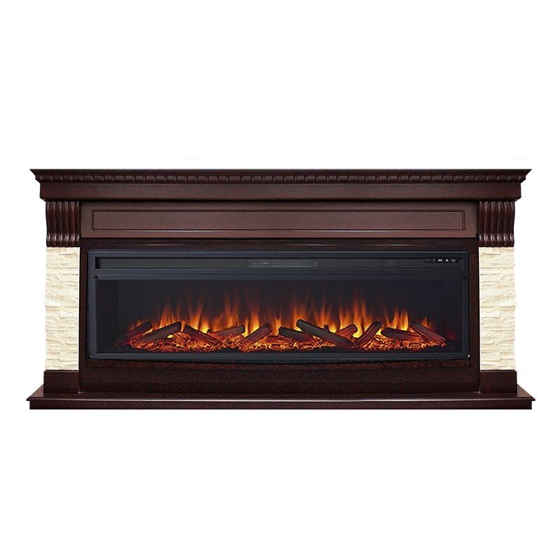 Каминокомплект Royal Flame Denver - Темный дуб / Бежевый с очагом Vision 60 LOG LED фото 1 — Умный климат - Красноярск