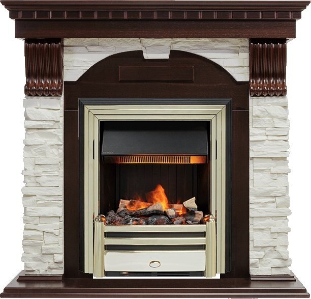 Каминокомплект Dimplex Dublin - Темный дуб / Сланец белый с очагом Cavendish фото 1 — Умный климат - Красноярск