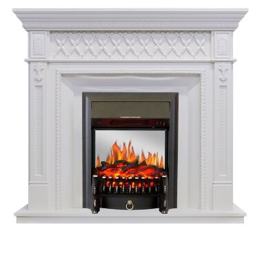Каминокомплект Royal Flame Alexandria - Белый дуб с очагом Fobos FX M Black — Умный климат - Красноярск