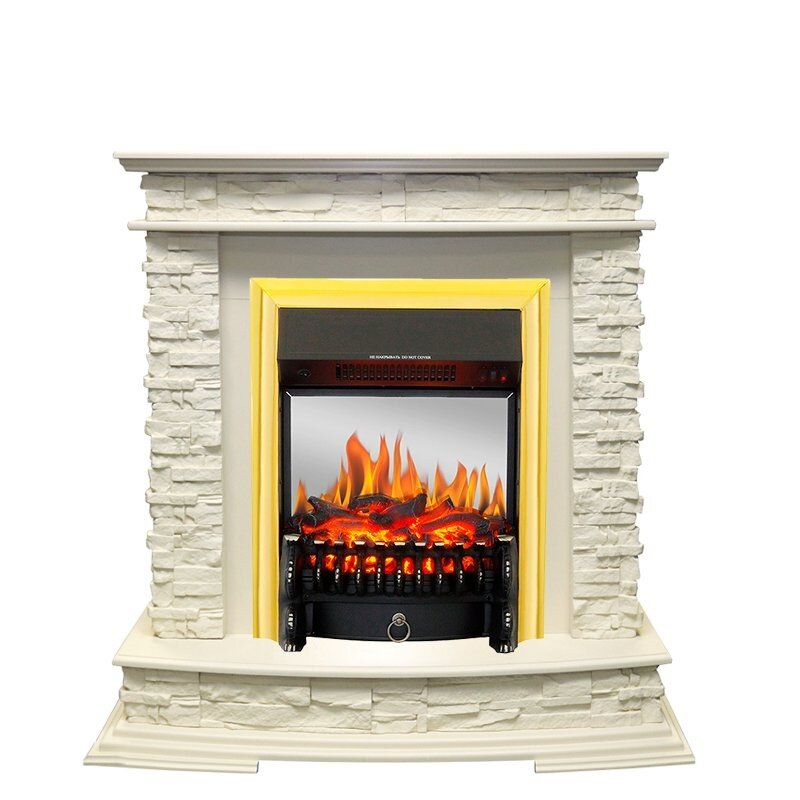 Каминокомплект Royal Flame Luzern - Слоновая кость с очагом Fobos FX M Brass фото 1 — Умный климат - Красноярск