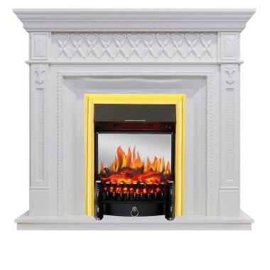 Каминокомплект Royal Flame Alexandria - Белый дуб с очагом Fobos FX M Brass — Умный климат - Красноярск