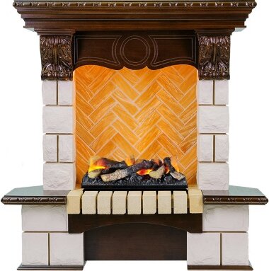 Каминокомплект Dimplex Pierre Luxe угловой - Темный дуб / Шампань 975мм с Cassette 400 LNH-INT дрова — Умный климат - Красноярск