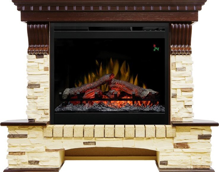 Каминокомплект Dimplex Pierre Luxe угловой - Темный дуб / Сланец с очагом Symphony 26'' DF2624-L фото 1 — Умный климат - Красноярск
