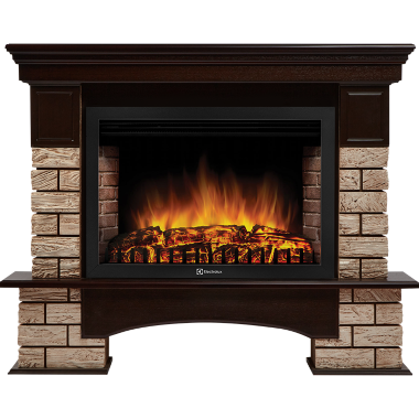 Портал Firelight Forte Wood 30 U камень коричневый, шпон темный дуб — Умный климат - Красноярск