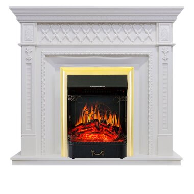 Каминокомплект Royal Flame Alexandria - Белый дуб с очагом Majestic FX Brass — Умный климат - Красноярск