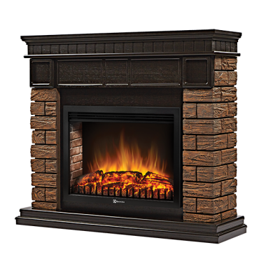 Портал Firelight Bricks WOOD 30 камень темный, шпон венге — Умный климат - Красноярск