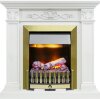 Каминокомплект Dimplex Verona - Белый дуб с очагом Danville Antique Brass FB2 фото 1 — Умный климат - Красноярск