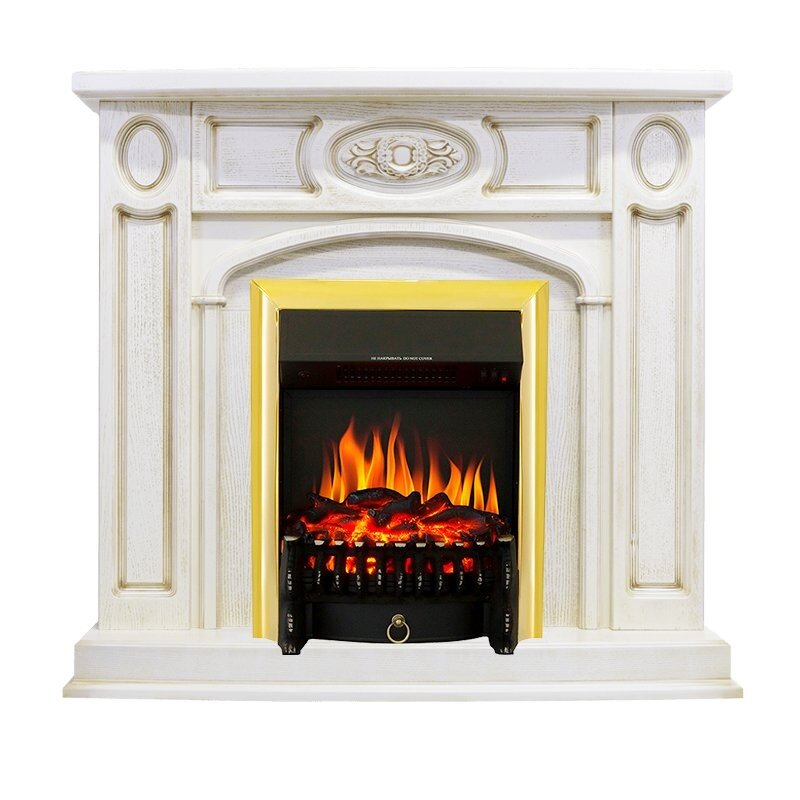 Каминокомплект Royal Flame Florence - Слоновая кость с патиной с очагом Fobos FX Brass фото 1 — Умный климат - Красноярск