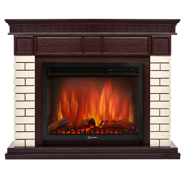 Портал Firelight Bricks 30 кирпич бежевый / тёмный дуб — Умный климат - Красноярск