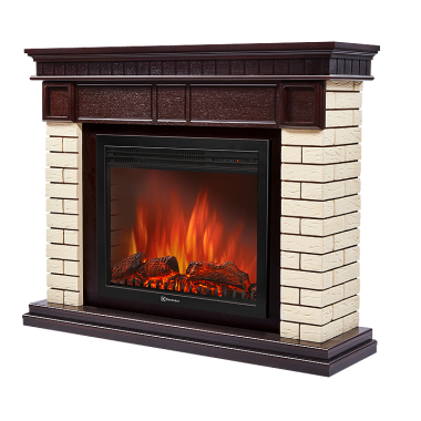 Портал Firelight Bricks 30 кирпич бежевый / тёмный дуб — Умный климат - Красноярск