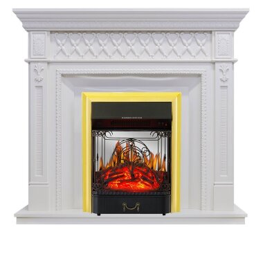 Каминокомплект Royal Flame Alexandria - Белый дуб с очагом Majestic FX M Brass — Умный климат - Красноярск