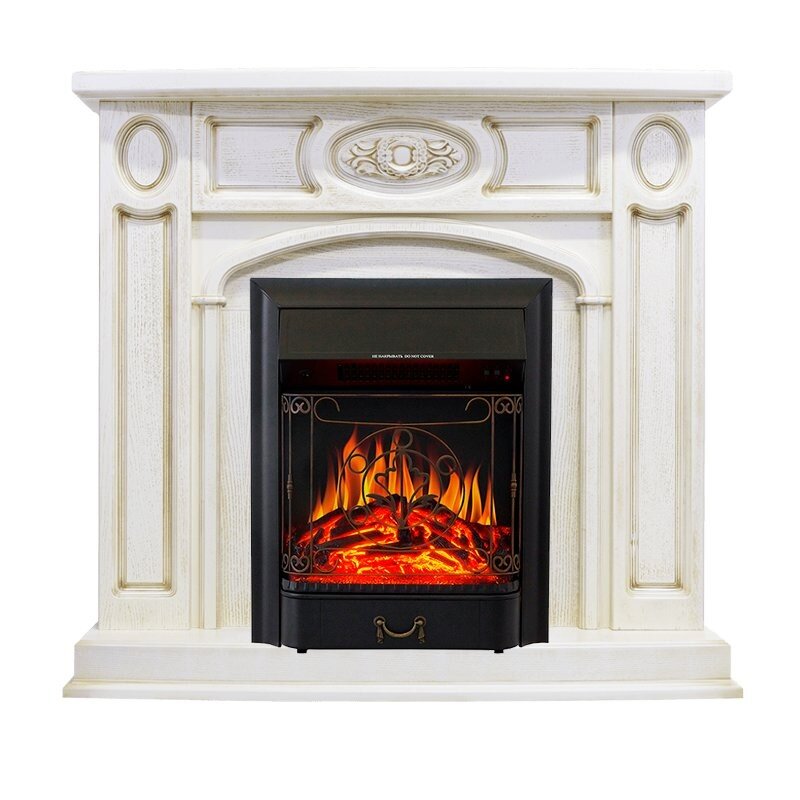 Каминокомплект Royal Flame Florence - Слоновая кость с патиной с очагом Majestic FX Black фото 1 — Умный климат - Красноярск
