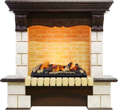 Каминокомплект Dimplex Pierre Luxe угловой - Темный дуб / Шампань h=1035 Cassette 600 LNH-INT дрова — Умный климат - Красноярск