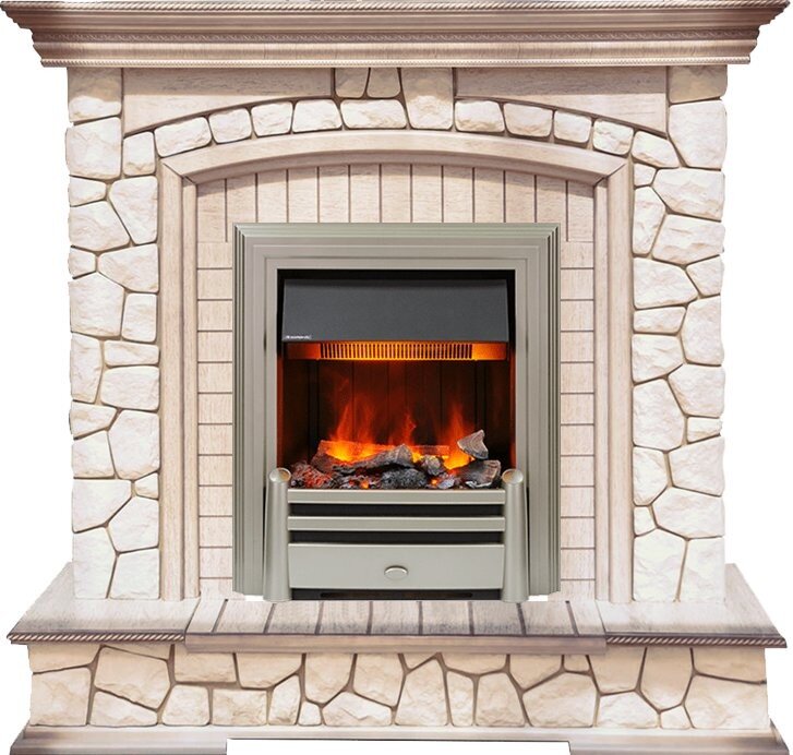 Каминокомплект Dimplex Preston - Белый/Слоновая кость с патиной с очагом Chesford фото 1 — Умный климат - Красноярск