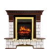 Каминокомплект Royal Flame Pierre Luxe угловой - Темный дуб / Белый с очагом Fobos FX Brass фото 1 — Умный климат - Красноярск