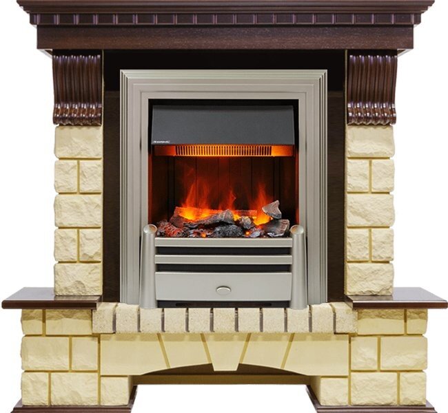 Каминокомплект Dimplex Pierre Luxe - Темный дуб / Шампань с очагом Chesford фото 1 — Умный климат - Красноярск